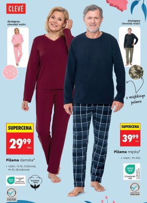 Piżama męska CLEVÉ różne wzory promocja w Biedronka