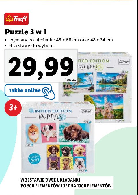 Puzzle 3w1 puppits Trefl promocja