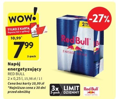 Napój energetyzujący RED BULL 2-pack promocja w Intermarche