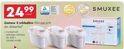 Wkłady filtrujące do dzbanka 3 szt. Smukee promocja w Biedronka