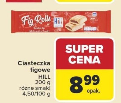 Ciasteczka figowe HILL 200g różne smaki promocja w Carrefour