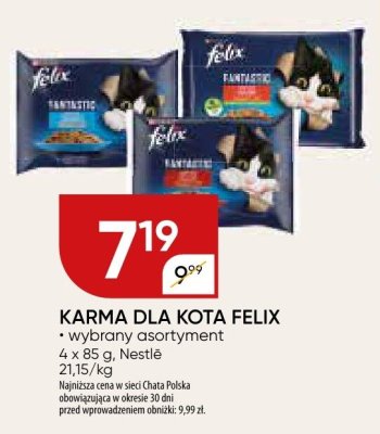 Karma dla kota Felix promocja w Chata Polska