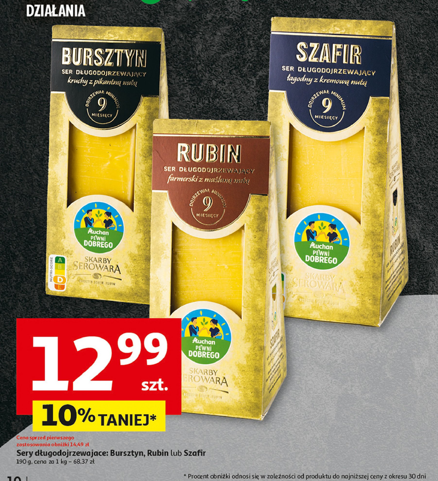 Ser szafir Auchan pewni dobrego promocja