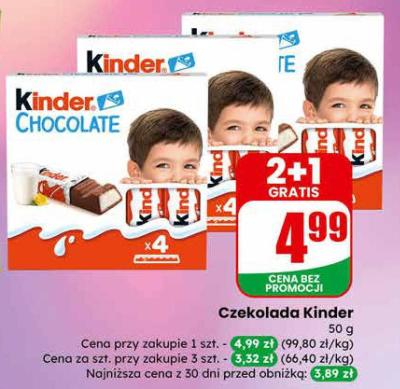 Czekolada Kinder Chocolate promocja w Dino