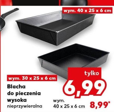 Blacha do pieczenia wysoka nieprzywieralna, 40x25x6 cm promocja w Kaufland