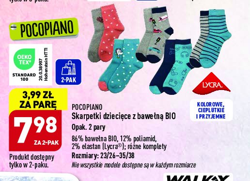 Skarpety dzieci臋ce antypo艣lizgowe rozm. 23/26-35/38 Pocopiano promocja
