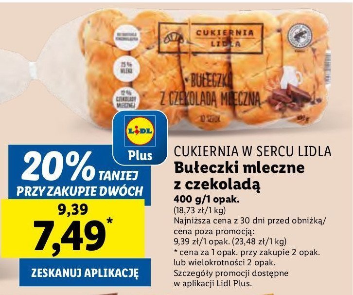 Bułeczki z mleczną czekoladą Cukiernia lidla promocja