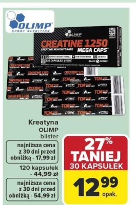 Kreatyna blister CREATINE 1250 MEGA CAPS promocja w Carrefour