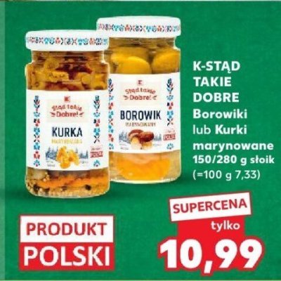 Borowiki K-Stad Takie Dobre lub Kurki marynowane 150/280 g słoik promocja w Kaufland