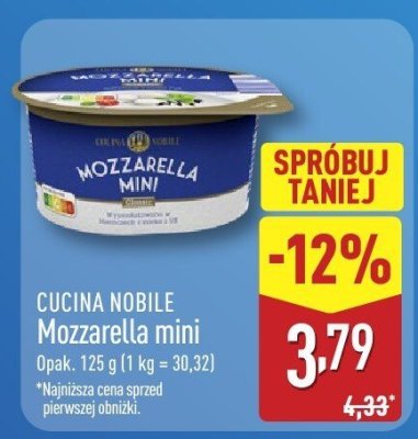 Ser mozzarella mini  promocja w Aldi