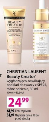 Podkład Christian Laurent Beauty Creator wygładzająco-nawilżający podkład do twarzy z SPF25, różne odcienie, 30 ml promocja w Hebe