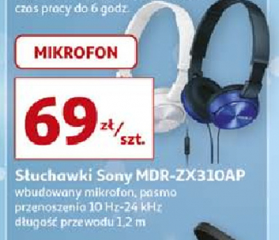 Słuchawki mdrzx310ap czarne Sony promocja
