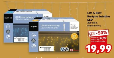 Kurtyna świetlna LED LIV & BO 200 diod, różne kolory promocja w Kaufland
