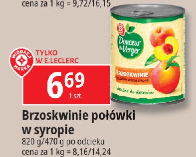 Brzoskwinie w syropie połówki Wiodąca marka douceur du verger promocja