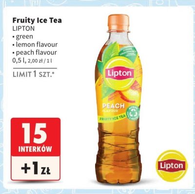 Herbata Fruity Ice Tea Lipton peach flavour promocja w Intermarche