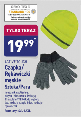Rękawiczki męskie termoaktywne Active touch promocja