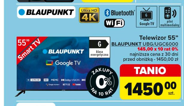 Telewizor 55" 55ugc6000 Blaupunkt promocja