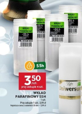 Wkład parafinowy 55h promocja w Stokrotka