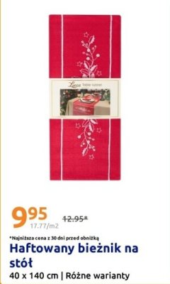 Haftowany bieżnik na stół 40x140 cm promocja w Action