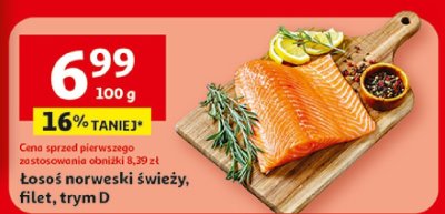 Filet łosoś norweski świeży, trym D promocja w Auchan