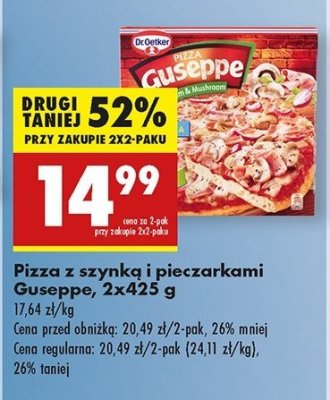 Pizza z szynk膮 i pieczarkami Dr. oetker guseppe promocja