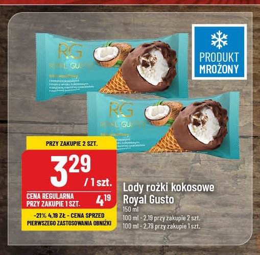 Lody w rożku kokos promocja