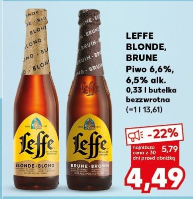 Piwo Leffe Brune  promocja w Kaufland
