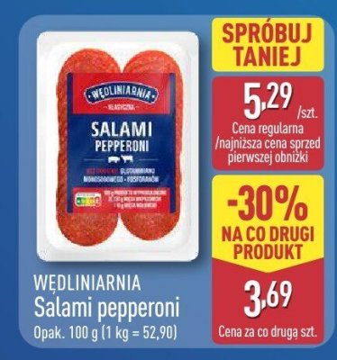 Salami pepperoni Wędliniarnia classic promocja w Aldi