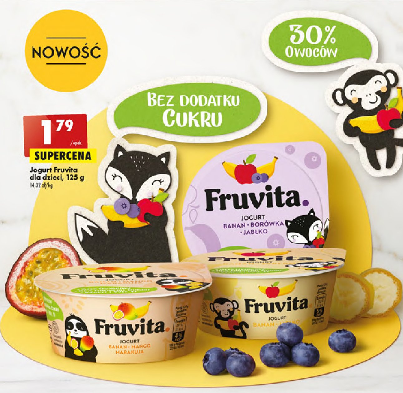 Jogurt banan-jabłko Fruvita promocja