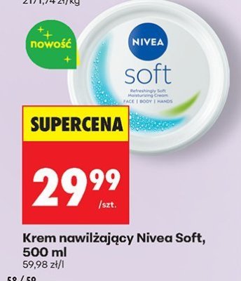 Krem nawilżający Nivea Soft, 500 ml promocja w Biedronka