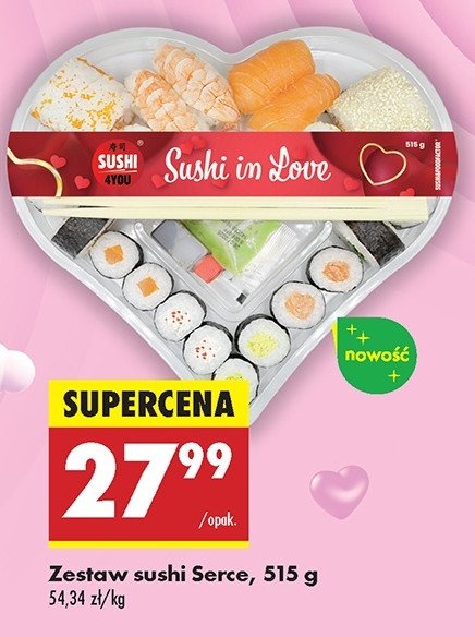 Zestaw walentynkowy sushi dla ciebie Sushi 4you promocja w Biedronka