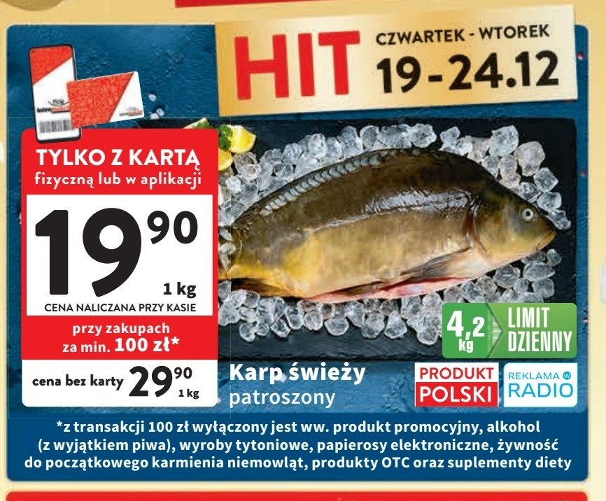 Karp świeży- patroszony promocja w Intermarche