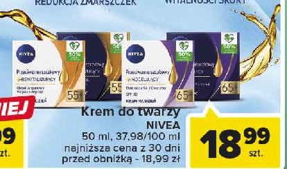 Krem rewitalizujący na dzień 55+ Nivea anti-wrinkle promocja