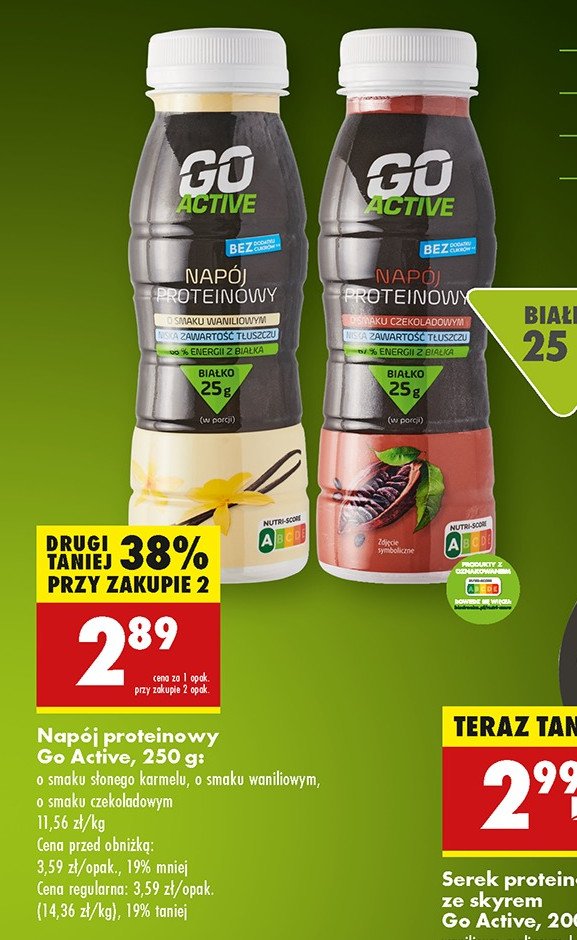 Napój proteinowy waniliowy Go active promocja