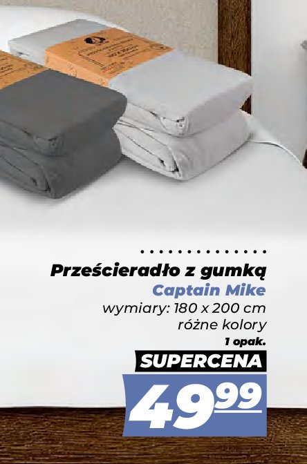 Prze艣cierad艂o z gumk膮 180 x 200 cm Captain mike promocja