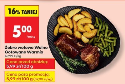 Żebra wołowe Wolno Gotowane Warmia promocja w Biedronka