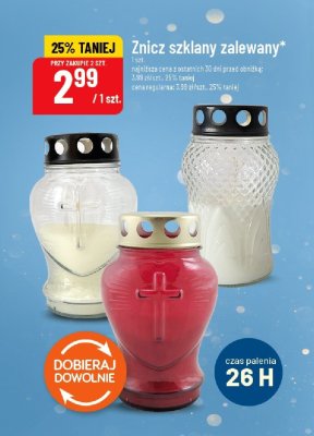 Znicz szklany zalewany promocja w POLOmarket