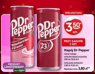 Napój Dr Pepper różne rodzaje promocja w Żabka