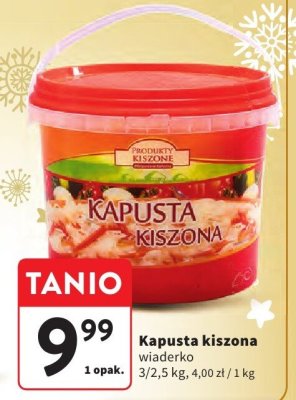 Kapusta kiszona wiaderko promocja w Intermarche