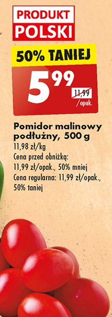 Pomidory malinowe podłużne polska promocja