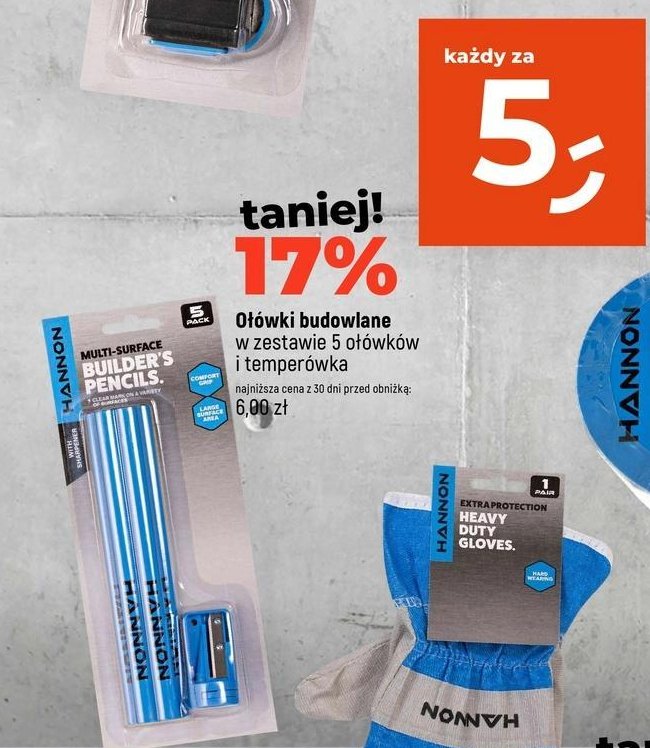 O艂贸wki stolarskie + temper贸wka Hannon promocja