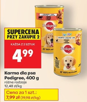 Karma dla psa Pedigree, 400 g promocja w Biedronka