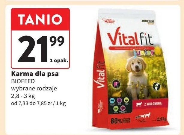 Karma dla psa z wołowiną Biofeed vitalfit promocja