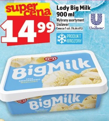 Lody Big Milk 900 ml promocja w TOPAZ
