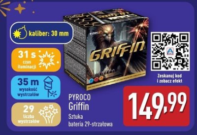 Fajerwerki PYROCO Griffin Sztuka bateria 29-strzałowa promocja w Aldi