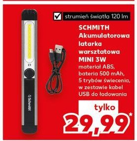 Akumulatorowa latarka mini 3w Schmith promocja