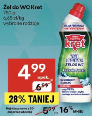 Żel do WC Kret promocja w Delikatesy Centrum
