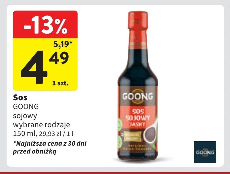 Sos sojowy jasny Goong promocja w Intermarche