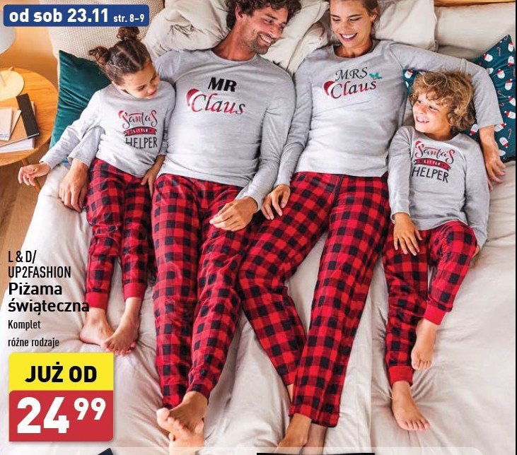 Piżama świąteczna damska m-xxl Up2fashion promocja w Aldi