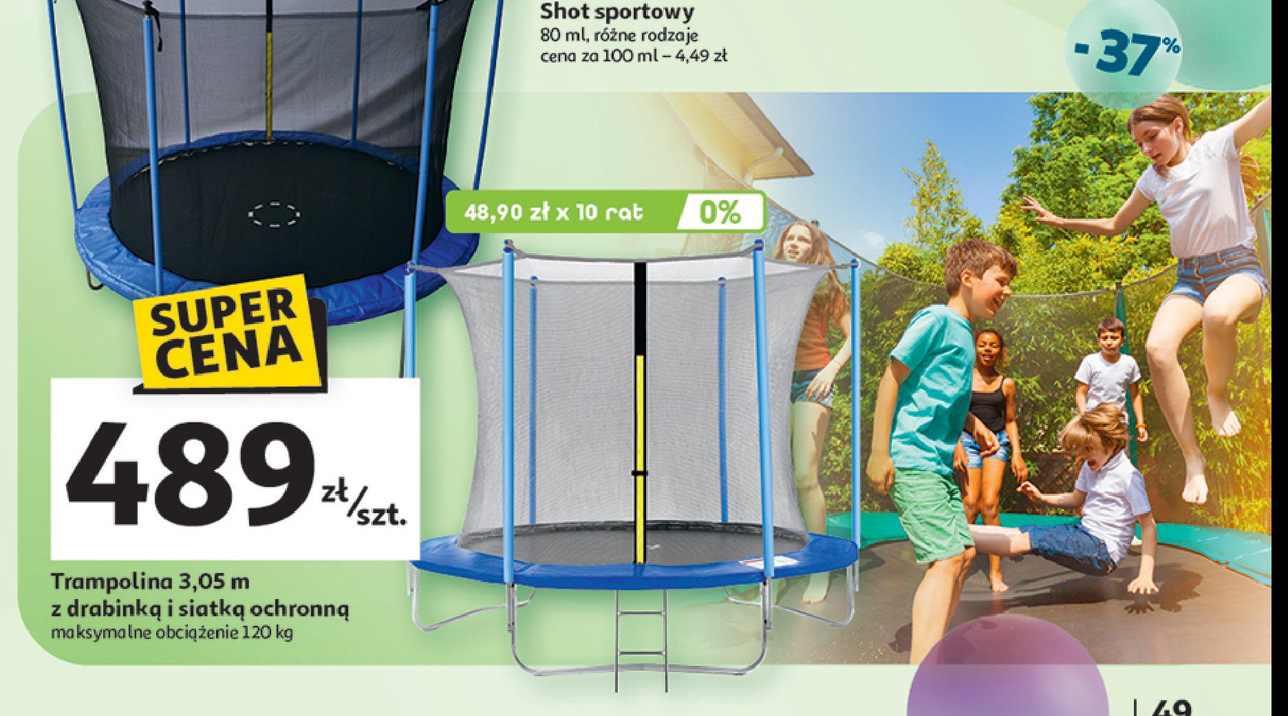 Trampolina ogrodowa z siatką śr. 3.05m promocja